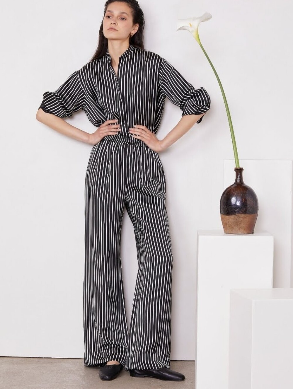 Officine Générale Gracella Augustine Viscose Set Medium Button Down + Wide Leg
